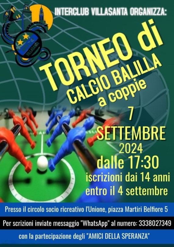 Torneo calcio balilla a coppie